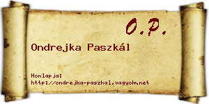 Ondrejka Paszkál névjegykártya